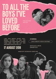 an advertisement for the movie to all the boys i've loved before, with two people