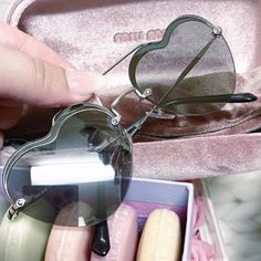 Miu Miu Mirrored Heart Shaped Sunglasses! Excellent Like New Condition! Includes Hard Case And Cloth! Open To Offers And Bundles Gothic Glasses, Fun Sunglasses, Miu Miu Accessories, Sunglasses Silver, Cute Sunglasses, Shaped Sunglasses, Heart Shaped Sunglasses, Cool Sunglasses, Glasses Accessories