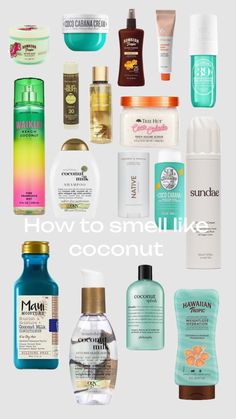 how to smell like coconut 🥥 🌴🌷 Personal Routine, Smell Like Coconut, Coconut Oil Mask, Coconut Body Wash, Coconut Milk Shampoo, Summer Tan, Beauty Routine Tips