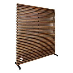 a wooden slatted screen is shown against a white background