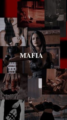 a collage of photos with the words mafia in white and black on it