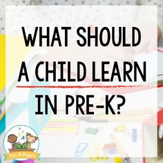 a pile of children's books with the words what should a child learn in pre - k?