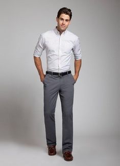 Grey Dress Pants Men, Business Attire For Men, Formal Men Outfit, Mens Fashion Business, Men Fashion Casual Shirts, Mens Formal Wear, Mens Casual Dress Outfits, Mens Dress Pants, Mens Casual Dress