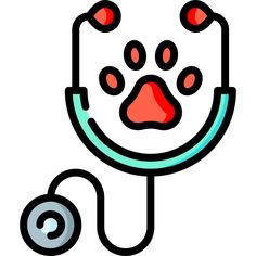 a dog's head with a stethoscope in the shape of a heart