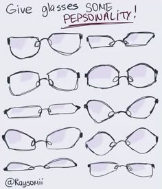 some glasses that have been drawn to look like they are being used for eyeglasses