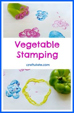 vegetable stamping is an easy and fun activity for kids