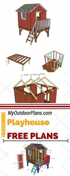 the plans for an outdoor play house are shown