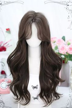 Fabric: Polyester, High Temperature Wire Color: Brown Style: Sweet Clothing Type: Wig Include: Wig*1 (Any of the accessory is not included.) Cute Brown Hairstyles, Bang Ideas For Long Hair, Recipes Almond Flour, Brown Hair Wigs, Brown Hair Wig, Brunette Wig, Brown Moon, Hairstyles Wig, Pretty Hair Cuts