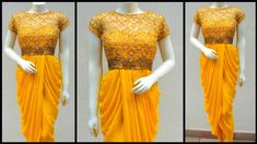 Dhoti Gown Dresses, Dhoti Pattern Dress, Dhoti Skirt Pattern, Dhoti Pattern, Saree Hacks, Dhoti Dress, Drape Dress Pattern, Draping Pattern, Diy Fashion No Sew