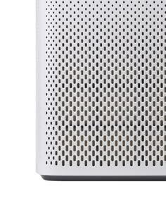 an air purifier is shown on a white background with black dots in it