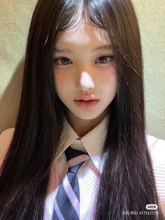 Asian Doll Makeup, Hairstyles Ribbon, Girly Hairstyles, Peach Makeup, Cute Hairstyles For School, Hair Inspiration Long, Student Girl, Ribbon Hairstyle