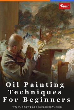 oil painting techniques for beginners book with an older man sitting at a table in front of