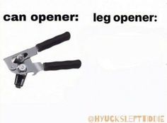 an advertisement for a knife sharpener with the caption can opener leg opener