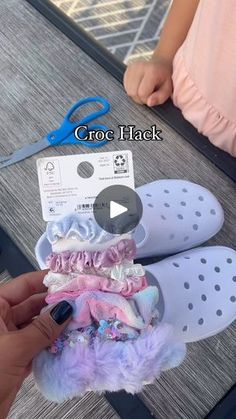 47K views · 15K reactions | You can buy the knock off crocs at hobby lobby for $5.99 and make different theme crocs! #momhacks #barbie #crocs #crafts #backtoschooloutfit | Ashley Wilkins | _ashley.wilkins__ · Original audio Croc Diy Ideas, Crocs Charms Diy, Custom Crocs Diy, Customized Crocs Shoes, Crocs Business, Barbie Crocs, Croc Jibbitz Ideas, Croc Outfits, Croc Decorations