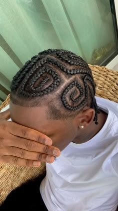 #coiffure Wavy Braids Men, Male Braid Styles Cornrows, Cornrow Braids Men, Mens Twists Hairstyles, Hair Twists Black, Cornrow Styles, Cornrows Natural Hair, Natural Hair Men, Braid Styles For Men