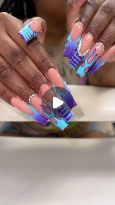 Sꫝꪖ᭙ꪀꪖ on Instagram: "🥶🩵💜🦄☔️
Freestyle…
•
•
#coralspringsnails #bocanails #nailinspo #browardnailtech"