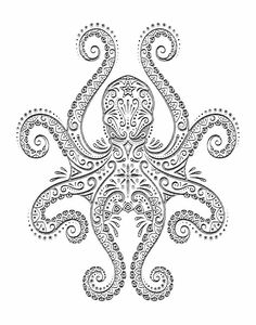 an octopus with intricate patterns on it's back