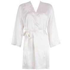 Negligee silk MARJOLAINE Baccarat Silk Kimono With Satin Finish, Luxury Satin Robe For Daywear, Elegant Silk Party Robe, Elegant Satin Robe For Daywear, Elegant White Party Kimono, Elegant Silk Night Robe, Chic Satin Robe For Formal Occasions, Chic Satin Formal Robe, Chic Formal Satin Robe