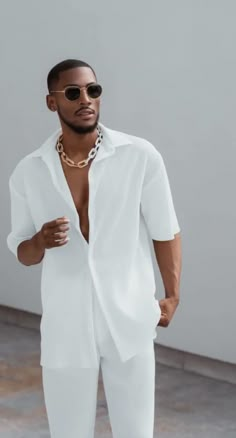 All White Mens Outfit, Party Outfit Night, Party Outfit Night Club, White Outfit For Men, Outfit Night Club, White Summer Outfits, White Dress Outfit