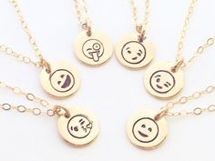 Excited to share the latest addition to my Etsy shop Emoji Necklaces Best Friend Gift Ideas, Friend Gift Ideas, Birthstone Necklace Mothers, Best Friend Christmas Gifts, Best Friend Necklace, Kissy Face, Face Necklace, Best Friend Necklaces, A Best Friend