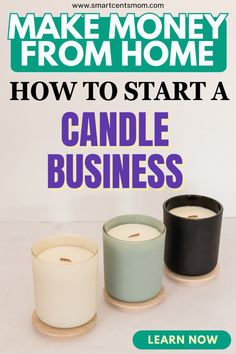 Imagine earning extra income with your love for crafts! This guide shows you how to start a candle business from home, from easy-to-make candles to profitable selling tips. Perfect for busy moms looking to turn their passion into profit! 💡💰 #CandleMaking #CraftsThatSell #SideHustleIdeas #HomeBasedBusiness #SideHustleForMoms #EarnMoneyOnline #EntrepreneurLife #ForMoms Diy Herb Candles, Diy Peppermint Candle, Start A Candle Business, Candle Making Tips, Oil Candles Diy, Candle Diy Mason Jar, Essential Oil Candles Diy, Diy Candles With Crayons, Beeswax Candles Diy