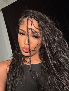 Money Piece Braids, Vacation Braids, Big Box Braids Hairstyles, Cute Box Braids Hairstyles, Work Hairstyles, Hair Ponytail Styles, Ponytail Styles