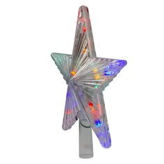 a star shaped light up decoration with multicolored lights