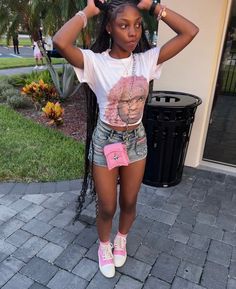 13 Birthday Outfit Ideas Summer, Cute Casual Birthday Outfits Summer, Skirts With Dunks, Birthday Outfits Black Women 16, Cute Clothes Black Women, Azalea Telfar Bag Outfit, 13 Birthday Outfit Ideas Pink, Summer Ptso Outfits, Birthday Outfits Black Women School