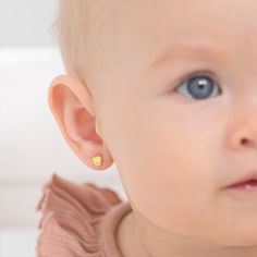 14K gold genuine diamond heart earrings for kids from In Season Jewelry, featuring a delicate heart design with safety screw backs. Kids Earrings Gold, Diamond Heart Earrings, Earrings For Kids, Kids Gold Jewelry, Everyday Elegance, Kids Earrings, Childrens Jewelry, Elegant Accessories, Toddler Kids