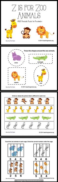 the zoo animals worksheet for kids to learn how to read and write numbers