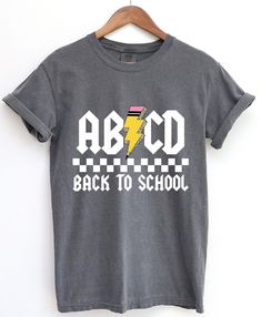 Comfort Colors Retro ABCD Teacher Name Shirts, Back to School Teacher Tshirt for Appreciation Gift, Cute Kindergarten Team Teacher Shirts Unique Teachers Gift, Teacher Wardrobe, First Grade Teachers, Teacher Name, Adulting Shirts, Comfort Color, Teacher Tshirts, School Shirts, Baby Tshirts