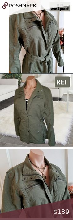 REI Women's Trench Coat 💖 NWOT Size: L NWOT!💖 REI Women's Trench Coat. Super stylish urban Windproof and water resistant breathable belted REI jacket. Ultralight windproof adds core warmth without bulk. Retailed $159.00 Lightweight 100% nylon shell is treated with a durable water repellent (DWR) to shed light rain. Looks so sharp! 4 ip exterior pockets plus 4 internal spacious pocket for all essentials 21.5" across the armpits laying flat 27" total length Size Large REI Jackets & Coats Spring Trench Coat, Spring Trench, Rei Jacket, Women's Trench Coat, Rei Jackets, Rains Long Jacket, Blue Puffer Jacket, Black Fleece Jacket, Waterproof Rain Jacket