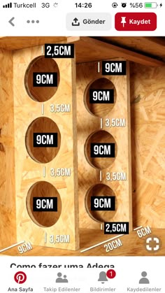 the measurements of wooden bird houses are shown