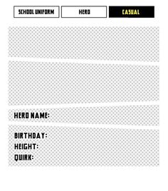 an image of a birthday card with the words hero name, birthday height and height