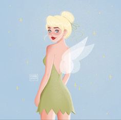 a fairy with blonde hair and green dress