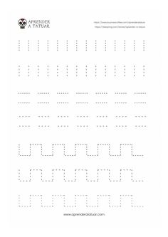 the letter h worksheet is shown with lines and dots to make it easier for children