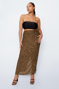 Plus Size Sequin Midi Skirt Plus Size Maxi Skirt, Sequin Maxi Skirt, Sequins Skirt, Going Out Skirts, Maxi Sequin Skirt, Sparkle Outfit, Plus Size Sequin, Sequin Midi Skirt, Evening Skirts