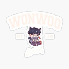 an anime character with the words wonwood on it