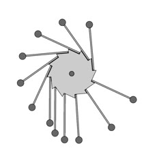 the structure of an insect with four legs and two antennae, all connected together by wires