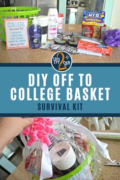 the college basket survival kit is packed with supplies