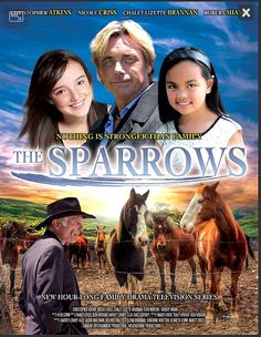 the movie poster for the film the sparrows with two girls and an older man