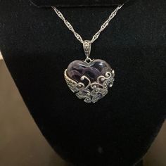 Sterling Silver With Amethyst Pendant Length: 19” Chain 1” Pendant Marked: Paj, 925,Italy J1128/3887766/01200 Amethyst Pendant, Jewelry Sterling Silver, Etsy Jewelry, Metal Jewelry, Cute Jewelry, Alternative Fashion, Nom Nom, Womens Jewelry Necklace, Color Purple