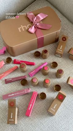 rhode blush | rhode lip tints Rhode Blush Aesthetic, Rhode Collection, Rhode Blush, Pr Gifts, Rhode Aesthetic, Softer Lips, Rhode Lip, Pr Package, Pr Kit