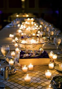 many candles are lit on the table