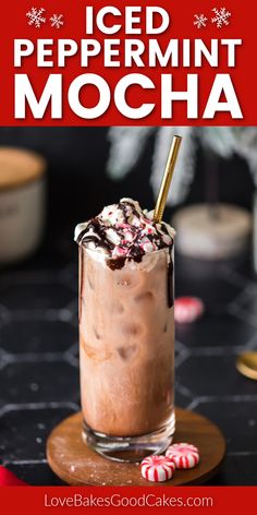 Iced Peppermint Mocha pin collage Peppermint Coffee Recipe, Peppermint Mocha Iced Coffee, Healthy Peppermint Mocha Starbucks, Peppermint Mocha Smoothie, Peppermint Mocha Ice Cream, Iced Peppermint Mocha, Iced Hot Chocolate, Peppermint Mocha Frappuccino