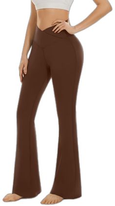 Elastane Yoga Pants, Solid Color Workout Yoga Trousers, Workout Yoga Trousers, Solid Yoga Trousers For Workout, High Stretch Yoga Trousers For Yoga, High Stretch Yoga Trousers, High-stretch Yoga Trousers, High Stretch Yoga Pants Trousers, Casual High-stretch Brown Yoga Pants