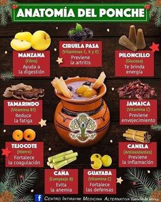 an info poster describing the different foods in spanish