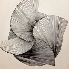 an ink drawing of two spirals in black and white