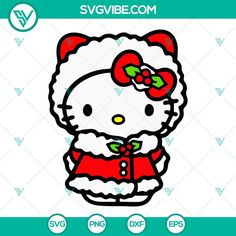 the hello kitty is wearing a santa suit