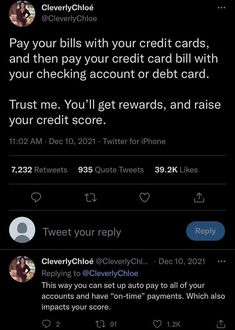 the tweet is being used to pay cash for someone's credit card